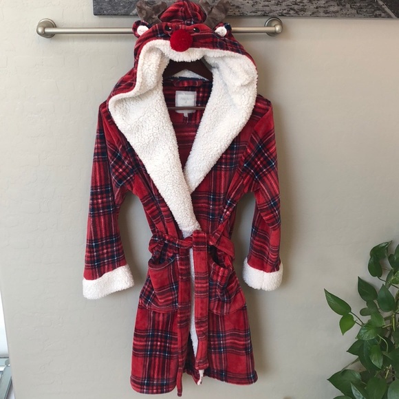 peaches&dreams Other - PEACHES & DREAMS hooded fuzzy robe size M